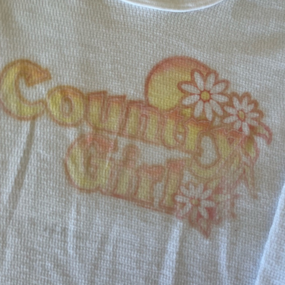 Vintage 80s heat seal thermal -Country Girl size S/M